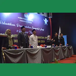 Lantik 90 PPK, KPU Gresik Komitmen Laksanakan Pemilu 2024 dengan Demokratis, Berkualitas dan Berintegritas
