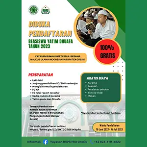 Buruan Daftar! RUPS MUI Gresik Buka Beasiswa Yatim Dhuafa 2023