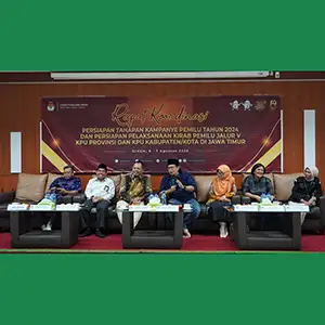 Jelang Pemilu 2024, KPU Jatim Gelar Rakor Tahapan Kampanye dan Kirab Pemilu di Gresik