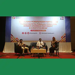 Sosialisasi Pengawasan Pertisipatif Pemilu 2024 Berbasis Ormas, Bawaslu Gresik Datangkan Prof Abdul Chalik